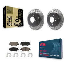 Load image into Gallery viewer, Rear Drill Slot Brake Rotors Ceramic Pad Kit For Hyundai Sonata Kia Optima Azera