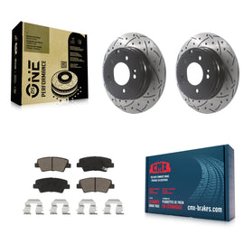 Rear Drill Slot Brake Rotors Ceramic Pad Kit For Hyundai Sonata Kia Optima Azera