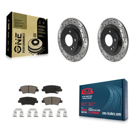 Rear Coated Drill Slot Disc Brake Rotor Ceramic Pad Kit For Hyundai Sonata Azera