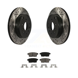 [Rear] 2007-2015 Mazda CX-9 Performance Drilled & Slotted Brake Rotor & Ceramic Pads Kit For Max Braking