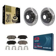 Load image into Gallery viewer, Rear Coat Drill Slot Disc Brake Rotors Ceramic Pad Kit For Hyundai Genesis Coupe