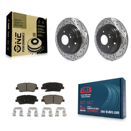 Rear Coat Drill Slot Disc Brake Rotors Ceramic Pad Kit For Hyundai Genesis Coupe