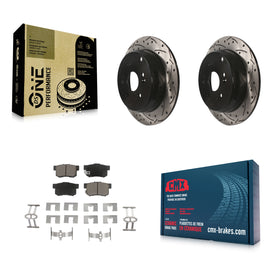Rear Coated Drilled Slotted Disc Brake Rotors And Ceramic Pads Kit For Acura RDX