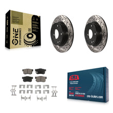 Load image into Gallery viewer, Rear Drilled Slot Disc Brake Rotor Ceramic Pad Kit For Honda Civic Acura ILX CSX