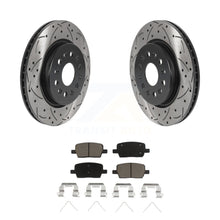 Charger l&#39;image dans la galerie, Rear Drilled Slot Brake Rotors Ceramic Pad Kit For Chevrolet Traverse GMC Acadia