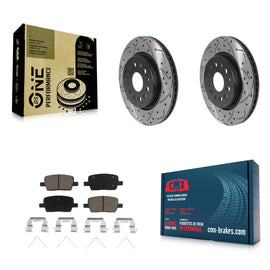 Rear Drilled Slot Brake Rotors Ceramic Pad Kit For Chevrolet Traverse GMC Acadia