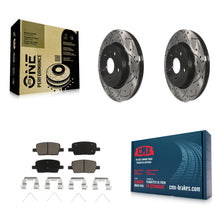 Charger l'image dans la galerie, Rear Drilled Slot Brake Rotors Ceramic Pad Kit For Chevrolet Camaro Cadillac CT6