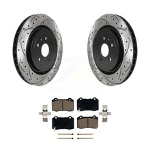 Load image into Gallery viewer, Rear Drilled Slot Brake Rotors Ceramic Pad Kit For Chevrolet Camaro Cadillac CTS