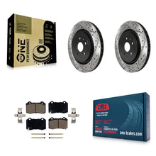 Charger l'image dans la galerie, Rear Drilled Slot Brake Rotors Ceramic Pad Kit For Chevrolet Camaro Cadillac CTS