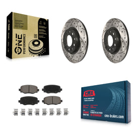 Rear Drill Slot Disc Brake Rotors Ceramic Pad Kit For Jeep Cherokee Chrysler 200