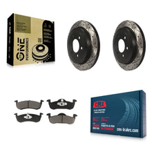 Charger l'image dans la galerie, Rear Drilled Slot Disc Brake Rotor &amp; Ceramic Pad Kit For Ford Expedition Lincoln