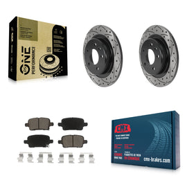 Rear Drilled Slot Brake Rotor & Ceramic Pad Kit For Chevrolet Equinox Malibu GMC