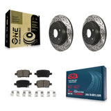 Rear Coated Drilled Slotted Disc Brake Rotor Ceramic Pad Kit For Chevrolet Cruze