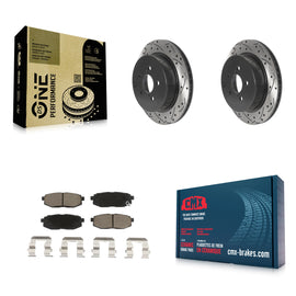 [Rear] 2014-2018 Subaru Forester 2.0L Performance Drilled & Slotted Brake Rotor & Ceramic Pads Kit For Max Braking