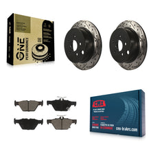 Load image into Gallery viewer, Rear Coated Drilled Slot Disc Brake Rotor &amp; Ceramic Pad Kit For Subaru Crosstrek