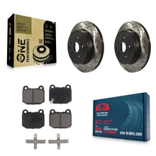 Load image into Gallery viewer, Rear Coat Drill Slot Disc Brake Rotor Ceramic Pad Kit For Subaru Impreza WRX STI