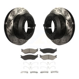 Rear Drilled Slot Brake Rotor Ceramic Pad Kit For Ford F-450 Super Duty F-550 IC
