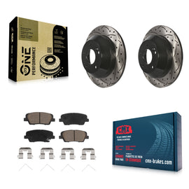Rear Drill Slot Brake Rotors Ceramic Pad Kit For Kia Sorento Hyundai Santa Fe XL