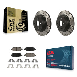 Rear Drill Slot Brake Rotor Ceramic Pad Kit For Nissan INFINITI Maxima G37 G35 Z