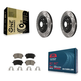 Rear Drilled Slot Brake Rotor & Ceramic Pad Kit For Audi Q5 A5 SQ5 Quattro S5 A4
