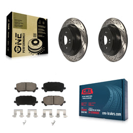 [Rear] 2014-2016 Acura MDX Performance Drilled & Slotted Brake Rotor & Ceramic Pads Kit For Max Braking