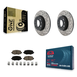 Rear Drilled Slot Disc Brake Rotor & Ceramic Pad Kit For Jeep Renegade Fiat 500X