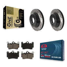 Rear Drill Slot Brake Rotors Ceramic Pad Kit For Audi Q7 Porsche Cayenne Touareg