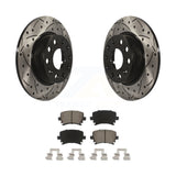 Rear Coated Drilled Slotted Disc Brake Rotors Ceramic Pad Kit For Volkswagen GTI