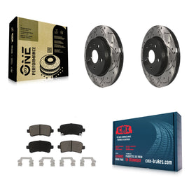 Rear Drilled Slot Brake Rotors Ceramic Pad Kit For Chevrolet Malibu Buick Impala
