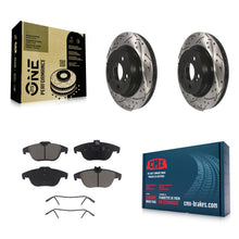 Charger l'image dans la galerie, Rear Drilled Slot Brake Rotor &amp; Ceramic Pad Kit For Mercedes-Benz E350 C250 C300