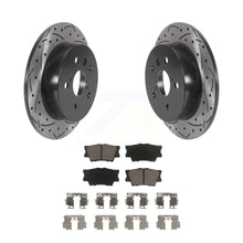 Load image into Gallery viewer, Rear Coated Drilled Slotted Disc Brake Rotors &amp; Ceramic Pad Kit For Toyota Camry