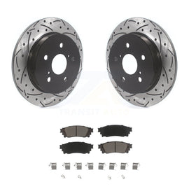 Rear Drilled Slot Brake Rotor Ceramic Pad Kit For Toyota Camry RAV4 Lexus NX200t