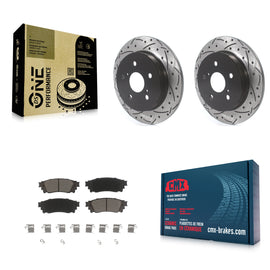 Rear Drilled Slot Brake Rotor Ceramic Pad Kit For Toyota Camry RAV4 Lexus NX200t