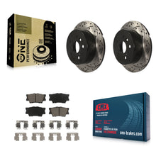 Charger l'image dans la galerie, Rear Drill Slot Brake Rotors Ceramic Pad Kit For Toyota Camry Lexus ES350 Avalon