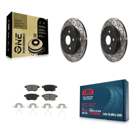 Rear Drill Slot Brake Rotor Ceramic Pad Kit For Toyota Corolla Prius Matrix Vibe