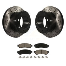 Charger l&#39;image dans la galerie, Rear Drill Slot Disc Brake Rotor Ceramic Pad Kit For Ford F-250 Super Duty F-350