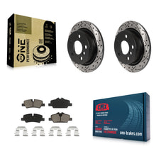 Load image into Gallery viewer, Rear Coated Drilled Slotted Disc Brake Rotor And Ceramic Pad Kit For Mini Cooper