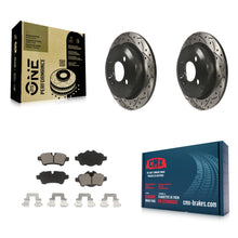 Load image into Gallery viewer, Rear Coated Drilled Slotted Disc Brake Rotor And Ceramic Pad Kit For Mini Cooper