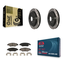 Charger l'image dans la galerie, Rear Drilled Slot Brake Rotors Ceramic Pad Kit For Chevrolet Camaro Cadillac CTS