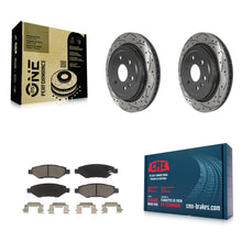Load image into Gallery viewer, Rear Coat Drill Slot Disc Brake Rotor Ceramic Pad Kit For Cadillac SRX Saab 9-4X