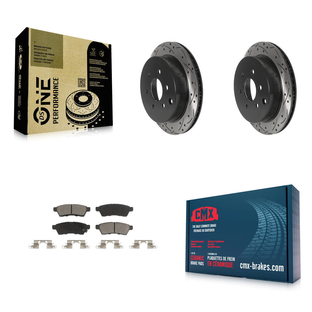 Rear Drilled Slot Brake Rotors Ceramic Pad Kit For Nissan Frontier Xterra Suzuki