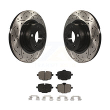 Load image into Gallery viewer, Rear Coat Drill Slot Disc Brake Rotor Ceramic Pad Kit For 2012 BMW X3 From 10 11