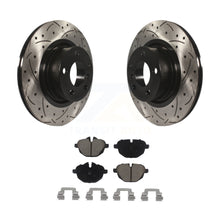 Load image into Gallery viewer, Rear Coated Drilled Slotted Disc Brake Rotors And Ceramic Pads Kit For BMW X3 X4