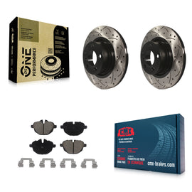 Rear Coated Drilled Slotted Disc Brake Rotors And Ceramic Pads Kit For BMW X3 X4