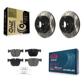 Rear Drill Slot Brake Rotor Ceramic Pad Kit For 2009 BMW X6 xDrive35i From 10 08