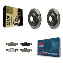 Load image into Gallery viewer, Rear Coated Drilled Slotted Disc Brake Rotor And Ceramic Pad Kit For Mini Cooper