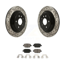 Charger l&#39;image dans la galerie, Rear Drilled Slot Disc Brake Rotor &amp; Ceramic Pad Kit For 2008-2011 Volvo S80 FWD