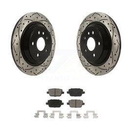 [Rear] 2008-2011 Volvo S80 FWD Performance Drilled & Slotted Brake Rotor & Ceramic Pads Kit For Max Braking