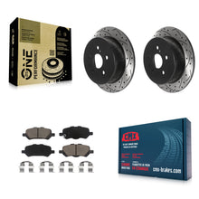 Charger l'image dans la galerie, [Rear] 2009-2016 Toyota Venza Performance Drilled &amp; Slotted Brake Rotor &amp; Ceramic Pads Kit For Max Braking