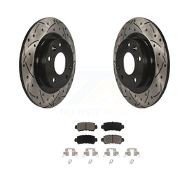 [Rear] 2016-2018 Mazda CX-3 Performance Drilled & Slotted Brake Rotor & Ceramic Pads Kit For Max Braking